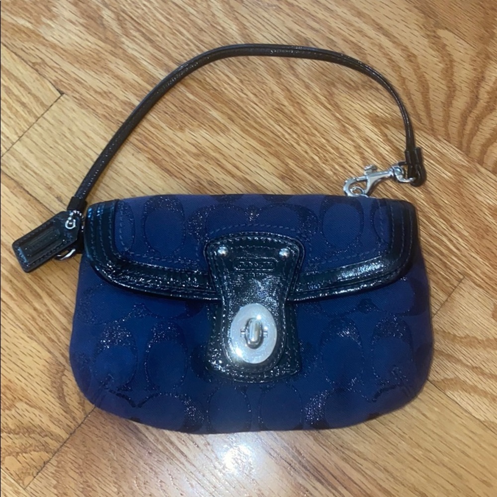 Navy coach wristlet